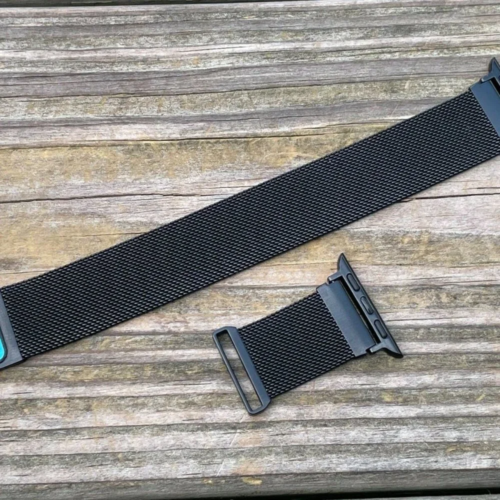 Unbranded Replacement Band For iWatch Apple Black Mesh Chain Strap Size 38-40mm